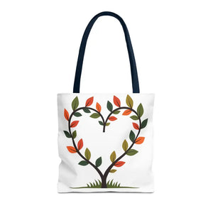 Heart Leaf Aop Tote Bag - Bold Spacious Daily Carryall - Dipaliz - 16’’ × / Navy - Bags