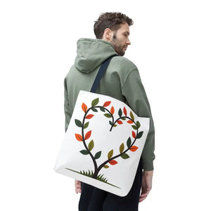 Heart Leaf Aop Tote Bag - Bold Spacious Daily Carryall - Dipaliz - Bags