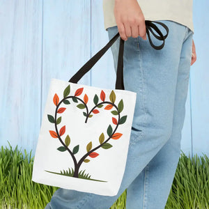 Heart Leaf Aop Tote Bag - Bold Spacious Daily Carryall - Dipaliz - 13’’ × / Black - Bags