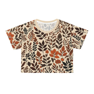 Vibrant Earthy Tones Aop Crop Tee - Nature Print - Dipaliz - T-shirts