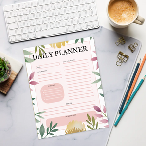 Chic Daily Planner Notepad - Sleek Typography - Dipaliz - Notepads