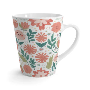 Floral Ceramic Latte Mug - 12oz Capacity - Dipaliz - Mugs