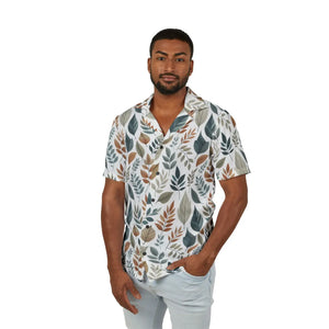 Vibrant Hawaiian Camp Shirt - Tropical Linen Texture - Dipaliz - Shirts - Xs
