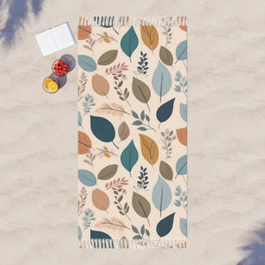 Boho Beach Cloth - Leaves Pattern Outdoor Blanket - Dipaliz - 38’’ × 81’’ / Polyester - Towels
