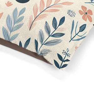 Pastel Leaves Cotton Pet Bed Paw Print Design Dipaliz - Beds