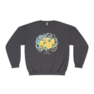Lemon Blossom Crewneck Sweatshirt - Citrus Floral Graphic - Sweatshirts - m
