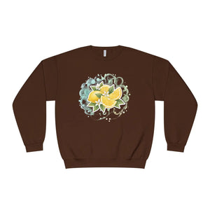 Lemon Blossom Crewneck Sweatshirt - Citrus Floral Graphic - Sweatshirts - m