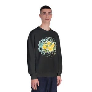 Lemon Blossom Crewneck Sweatshirt - Citrus Floral Graphic - Sweatshirts - m
