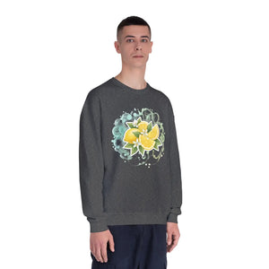 Lemon Blossom Crewneck Sweatshirt - Citrus Floral Graphic - Sweatshirts - m