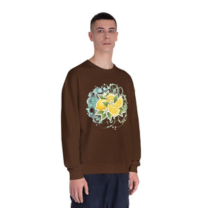 Lemon Blossom Crewneck Sweatshirt - Citrus Floral Graphic - Sweatshirts - m