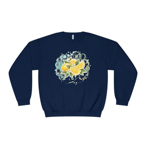 Lemon Blossom Crewneck Sweatshirt - Citrus Floral Graphic - Sweatshirts - m