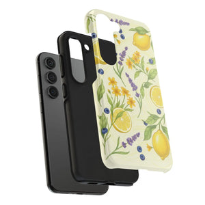 Lemon Lavender Floral Tough Phone Case, Protective Botanical Iphone/android Cover - Mobile Cases