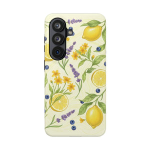 Lemon Lavender Floral Tough Phone Case, Protective Botanical Iphone/android Cover - Mobile Cases