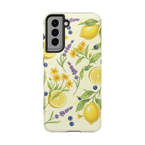 Lemon Lavender Floral Tough Phone Case, Protective Botanical Iphone/android Cover - Mobile Cases