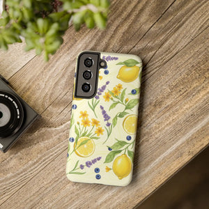 Lemon Lavender Floral Tough Phone Case, Protective Botanical Iphone/android Cover - Mobile Cases