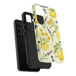 Lemon Lavender Floral Tough Phone Case, Protective Botanical Iphone/android Cover - Mobile Cases