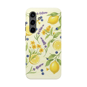 Lemon Lavender Floral Tough Phone Case, Protective Botanical Iphone/android Cover - Mobile Cases
