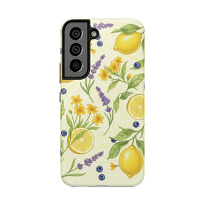 Lemon Lavender Floral Tough Phone Case, Protective Botanical Iphone/android Cover - Mobile Cases