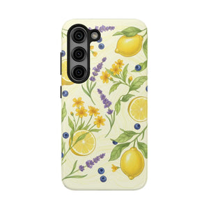 Lemon Lavender Floral Tough Phone Case, Protective Botanical Iphone/android Cover - Mobile Cases
