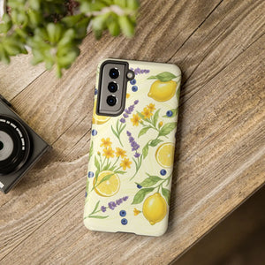 Lemon Lavender Floral Tough Phone Case, Protective Botanical Iphone/android Cover - Mobile Cases