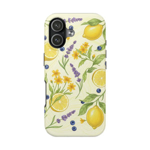 Lemon Lavender Floral Tough Phone Case, Protective Botanical Iphone/android Cover - Mobile Cases