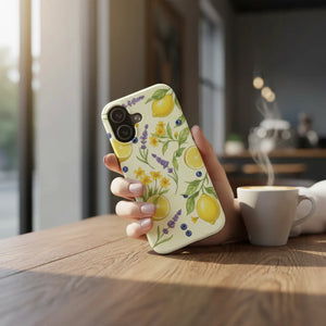 Lemon Lavender Floral Tough Phone Case, Protective Botanical Iphone/android Cover - Mobile Cases