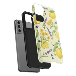 Lemon Lavender Floral Tough Phone Case, Protective Botanical Iphone/android Cover - Mobile Cases