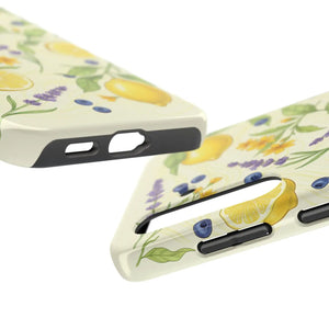 Lemon Lavender Floral Tough Phone Case, Protective Botanical Iphone/android Cover - Mobile Cases