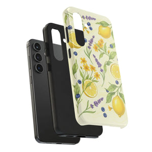 Lemon Lavender Floral Tough Phone Case, Protective Botanical Iphone/android Cover - Mobile Cases