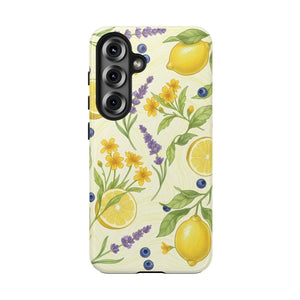 Lemon Lavender Floral Tough Phone Case, Protective Botanical Iphone/android Cover - Mobile Cases