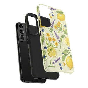 Lemon Lavender Floral Tough Phone Case, Protective Botanical Iphone/android Cover - Mobile Cases