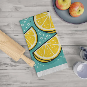 Lemon Slice Tea Towel - Bright Home Accent Kitchen Decor - Dipaliz - White / 28’’ × - Towels