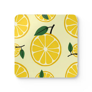 Sunny Lemon Slices Corkwood Coaster Set Summer - Dipaliz - Coasters