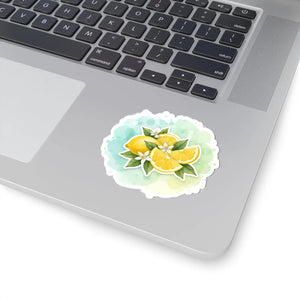 Lemon Watercolor Kiss-cut Sticker Bright Citrus Laptop Decal - Decorative Stickers