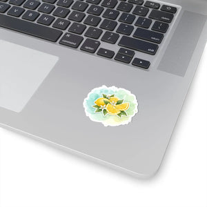 Lemon Watercolor Kiss-cut Sticker Bright Citrus Laptop Decal - Decorative Stickers