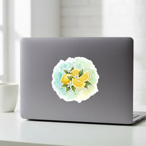 Lemon Watercolor Kiss-cut Sticker Bright Citrus Laptop Decal - Decorative Stickers