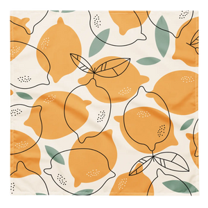Lemon Print Bandana - Eco Friendly Recycled Fabric - Dipaliz - Bandanas & Headties