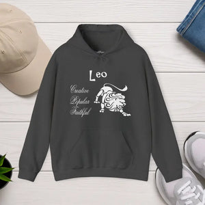 Leo Zodiac Sign Unisex Heavy Blend Hooded Sweatshirt - Dark Heather / s - Hoodies