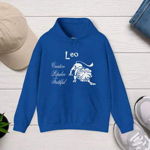 Leo Zodiac Sign Unisex Heavy Blend Hooded Sweatshirt - Royal / s - Hoodies