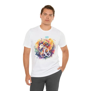Leo Zodiac Sign Tee - Unisex Jersey Short Sleeve - Dipaliz - White / s - T-shirts