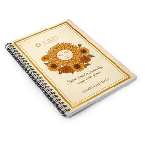 Leo Zodiac Spiral Notebook, ?Shine Unapologetically Reign with Grace’ Ruled Journal - Journals