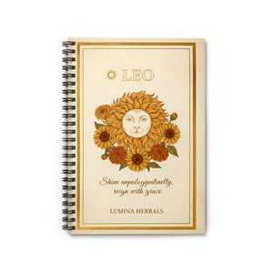 Leo Zodiac Spiral Notebook, ?Shine Unapologetically Reign with Grace’ Ruled Journal - Journals
