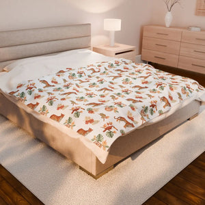 Botanical Safari Velveteen Plush Blanket - Dipaliz - Blankets