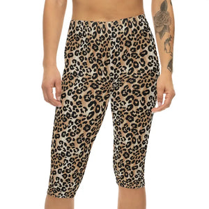 Leopard Print Capri Leggings - Fierce Activewear Style - Dipaliz