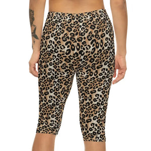 Leopard Print Capri Leggings - Fierce Activewear Style - Dipaliz