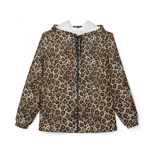 Outerwear - Leopard Print Windbreaker Jacket – All-over Pattern Lightweight Hoodie