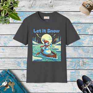 T-shirt - Unisex Softstyle Snowman Tee - Winter Cozy Style - Dipaliz Dark Heather / s