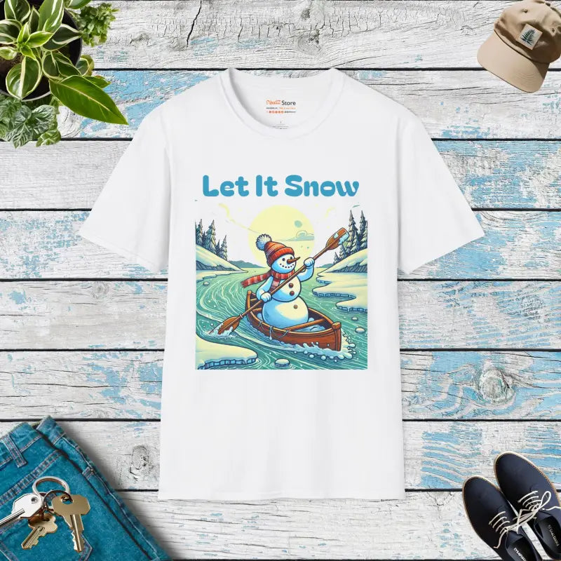 Winter Style Unisex Softstyle Snowman Tee - White / s T-shirt