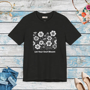 Soft Cotton T-shirt - Soul Bloom Tapered Shoulders - Dipaliz - T-shirts