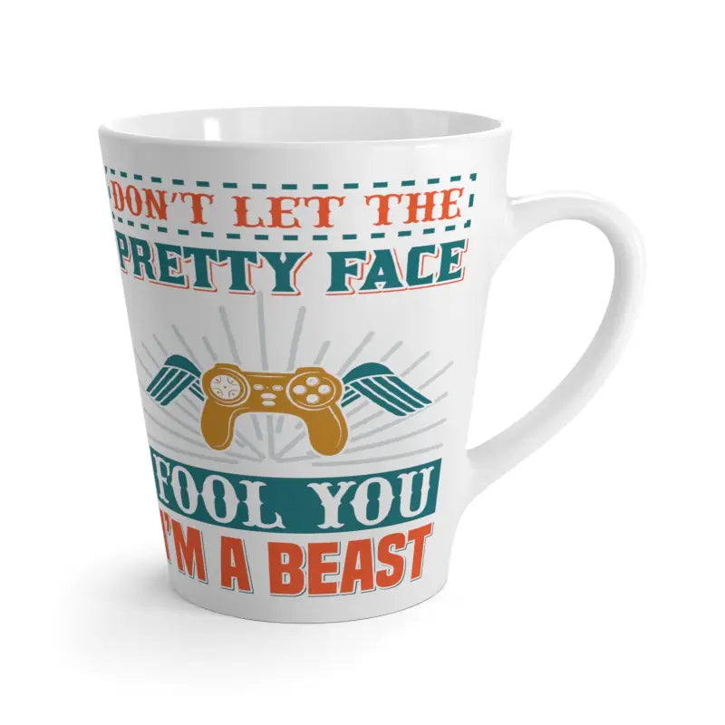 Level Up with the Face Gamer Latte Mug - Perfect for Players - 12oz